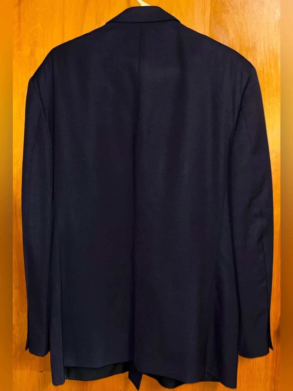 Vintage Givenchy Double-Breasted Dark Navy Suit Jacket Size 46L Wool
